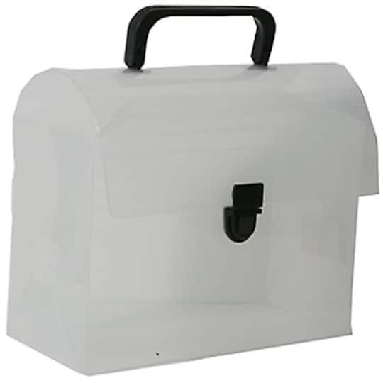 JAM Paper Clear 6" x 9" Plastic Art Case Lunchbox